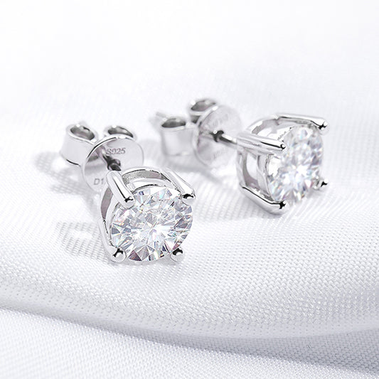 Beautiful elegant stylish moissanite factory-made diamond earrings for every day if you want a gift for a special occasion and want to impress but are on a budget