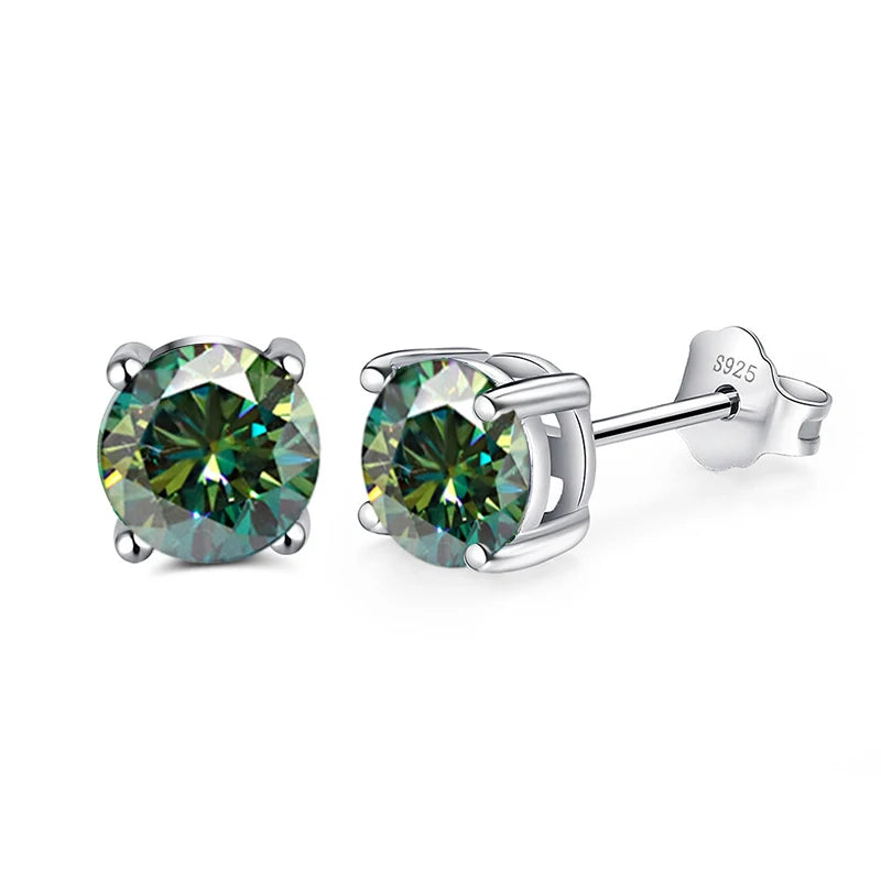 Green 1CT Diamond Earrings